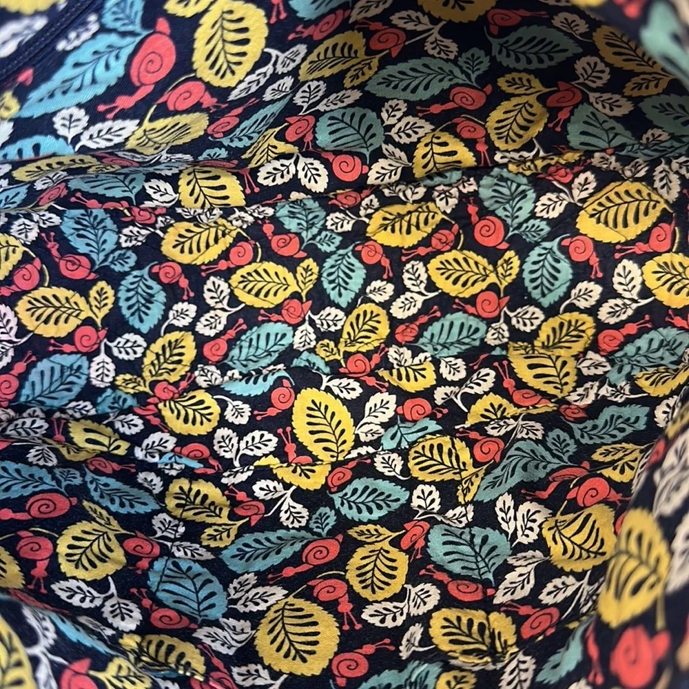 Vera Bradley Saddle Bag Happy Snails Multi Color Medium Crossbody Purse Tote Bag